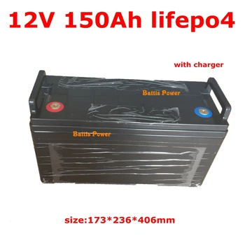 

waterproof Lifepo4 12V 150AH lithium battery BMS 12.8V for 1200W travel trailer motorhome Boat RV Solar Energy +10A Charger