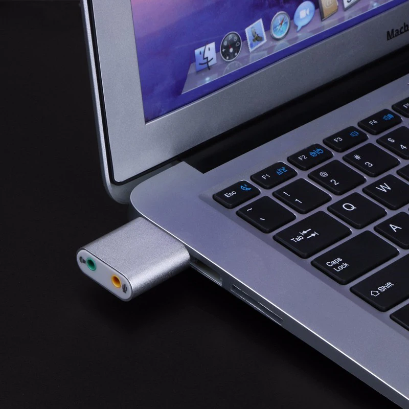 USB внешний стерео звуковой адаптер для Windows и Mac. Подключи и играй драйверы не нужны(AU-MMSA