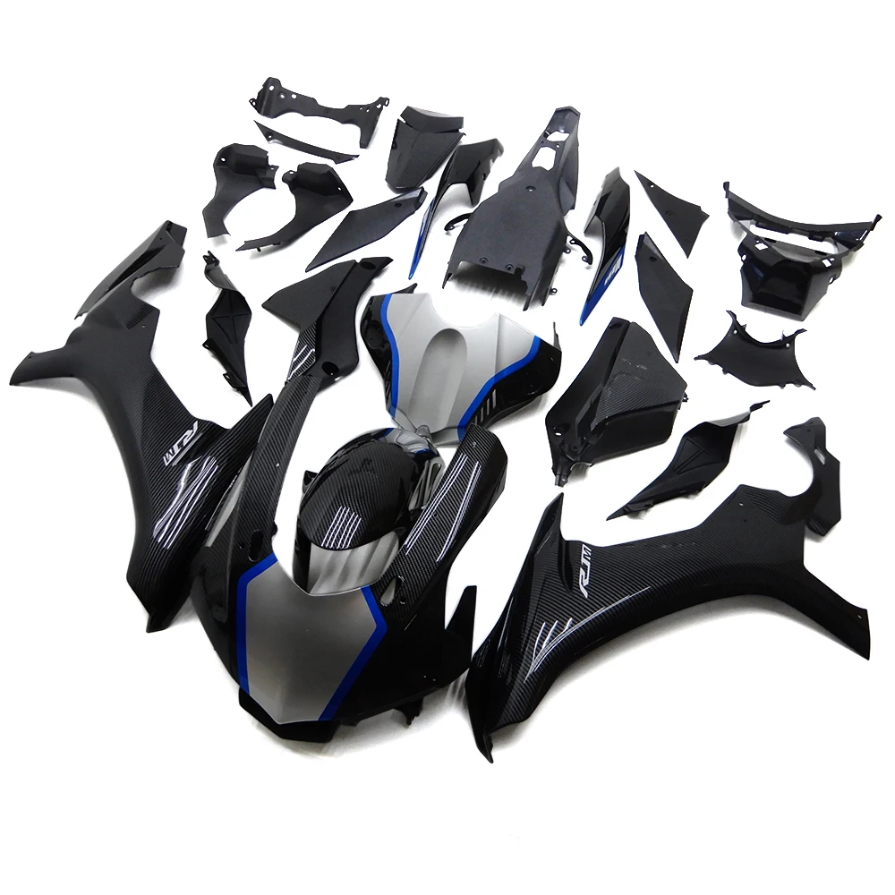 Впрыска Кузов для Yamaha YZF R1 обтекатели ABS Пластик панели мотоцикла углеродного волокна эффект серебристого цвета