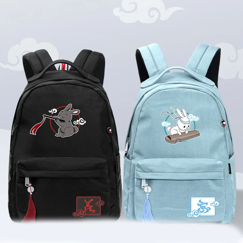 

MDZS Grandmaster of Demonic Cultivation Wuxian Backpack Cute Rabbit Pattern Casual Fashion Student Tassel Schoolbag Knapsack