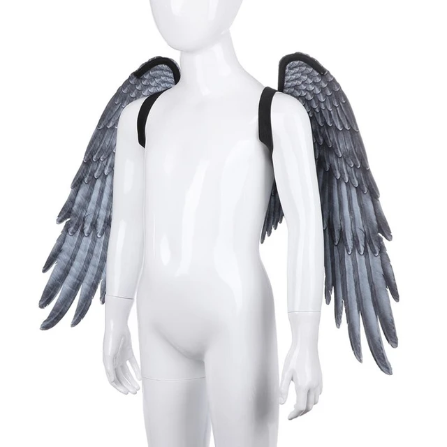 Ailes en plumes d'ange classique, blanc, taille unique, accessoire de  costume à porter pour l'Halloween