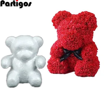 

3 size Polystyrene Styrofoam Foam Ball Rose Bear White Craft For DIY Party Decoration Wedding New Year Valentines Day Gift