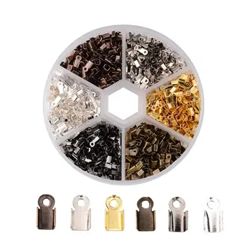 

1 Box 1380Pcs 6 Colors Iron Cord Ends Caps Findings for Bracelet Necklace Making
