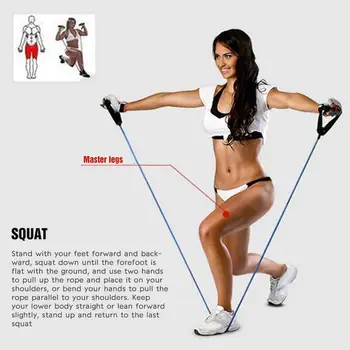 

Chest Expander Practical Durable 5 Color Foam, Latex Elastic Rope Fitness Equipments Removable Training Bands Puller