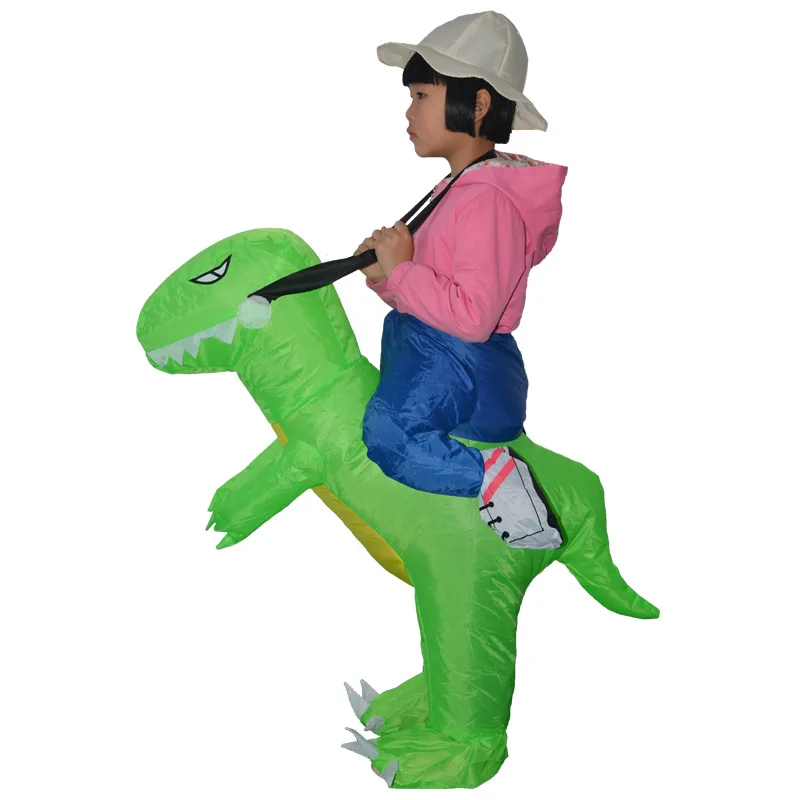 Kids Mascot Green T-REX Dinosaur Inflatable Costume Boys Girls Riding Dino Party Dress Up Costumes Halloween Cosplay Cartoon Toy Kids Mascot Green T-REX Dinosaur Inflatable Costume Boys Girls Riding Dino Party Dress Up Costumes Halloween Cosplay Cartoon Toy