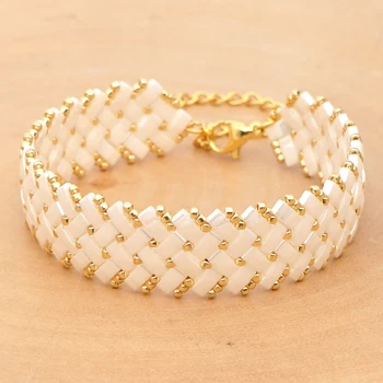 

SHINUSBOHO Tila Beads Bracelets For Women jewls Boho Chic Summer Beach Jewelry MIYUKI Tila Bracelet Pulseiras Mujer 2020 Bilekli