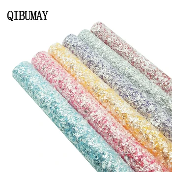 

QIBU Christmas Chunky Glitter Fabric Snow Faux Leather Sheets for Bows Handmade Bags Shoes Decoration DIY Hair bow Accessories