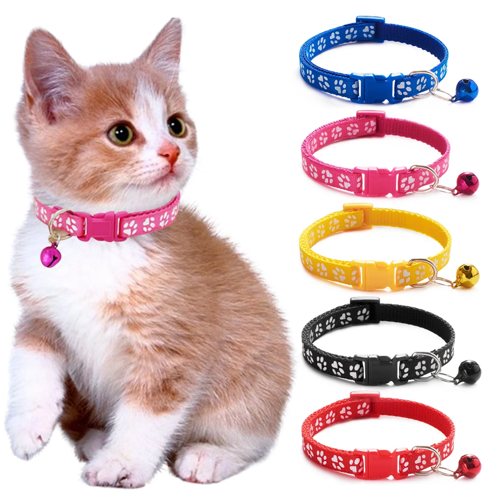 Easy Wear Cat Dog Collar With Bell Adjustable Buckle Dog Collar Cat Puppy Pet Supplies Cat Dog Accessories Small Dog