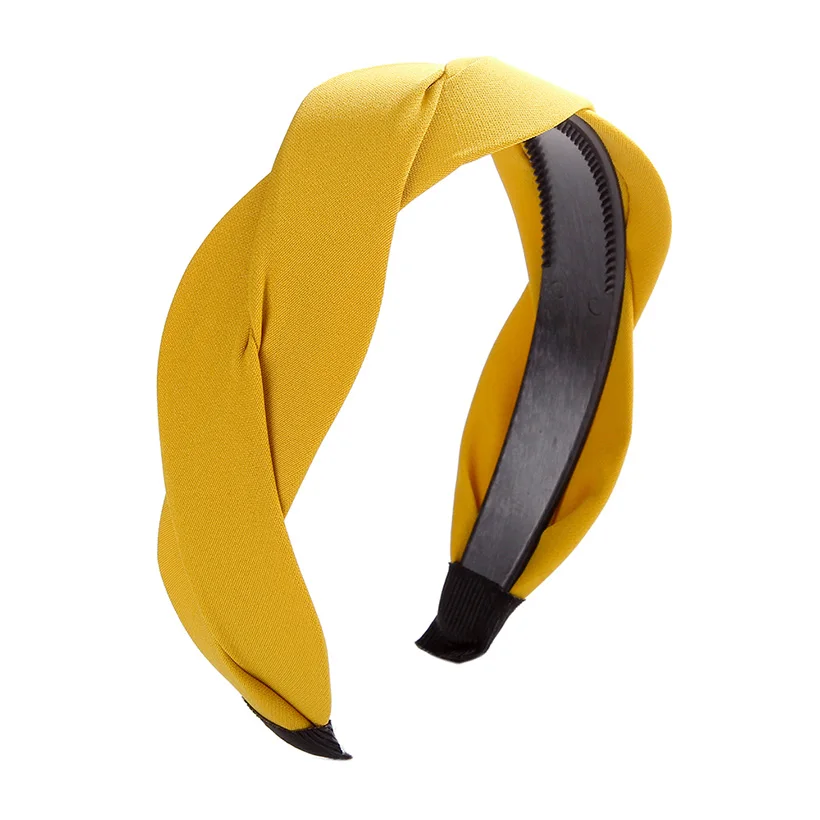 LEVAO Serpentine Winding Cross Headband Vintage Hairbands Bezel Turban Women Girls Hair Accessories Hair Hoop Headwear Fashion - Цвет: satin D