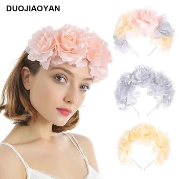 

Hot Sales-Model Fabric Flower Hair Bands Bride Bridesmaid Headband Seaside Holiday Headdress