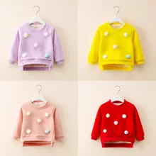 Свитер для маленьких девочек; пальто для маленьких мальчиков; Осенняя футболка с длинными рукавами; топы; одежда для малышей; Зимний Теплый Толстый Пуловер; свитер