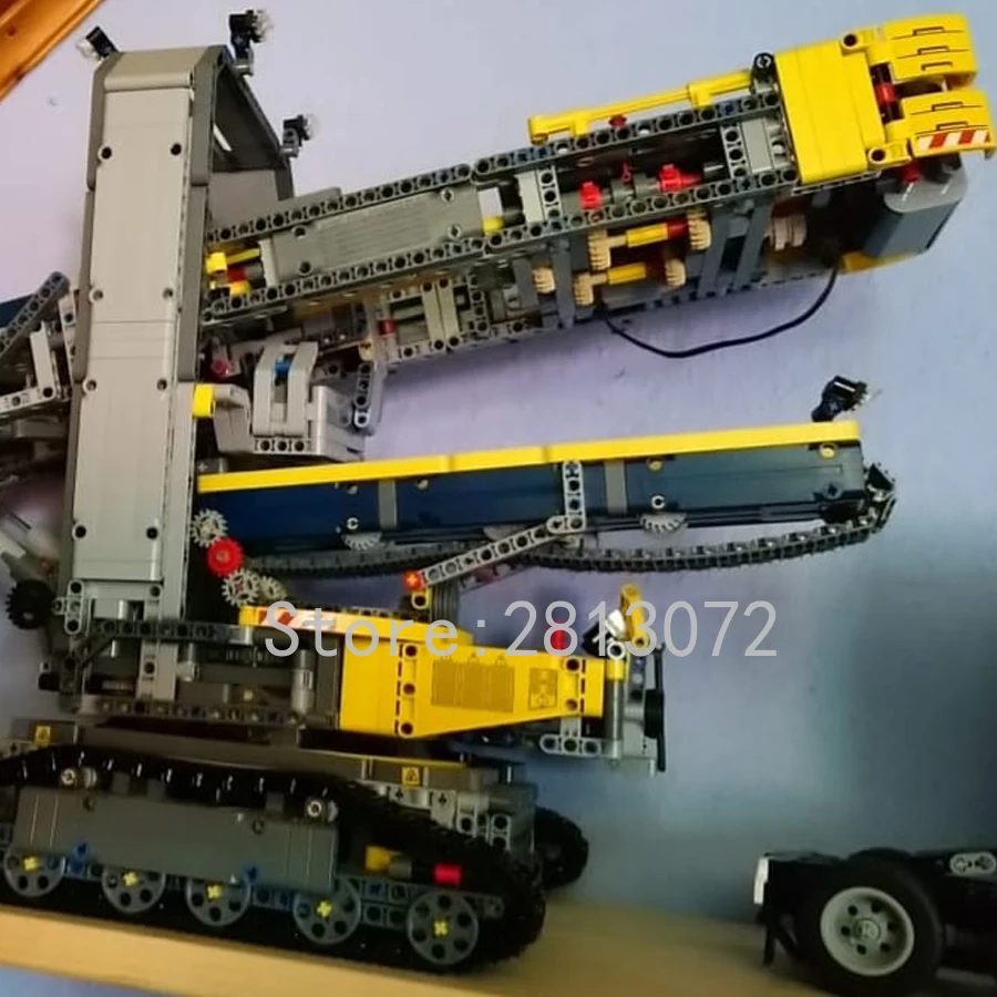 20015, серия Technic, ковшовый колесный экскаватор, 3929 шт., строительные блоки, кирпичи, игрушки, совместимые с 42055