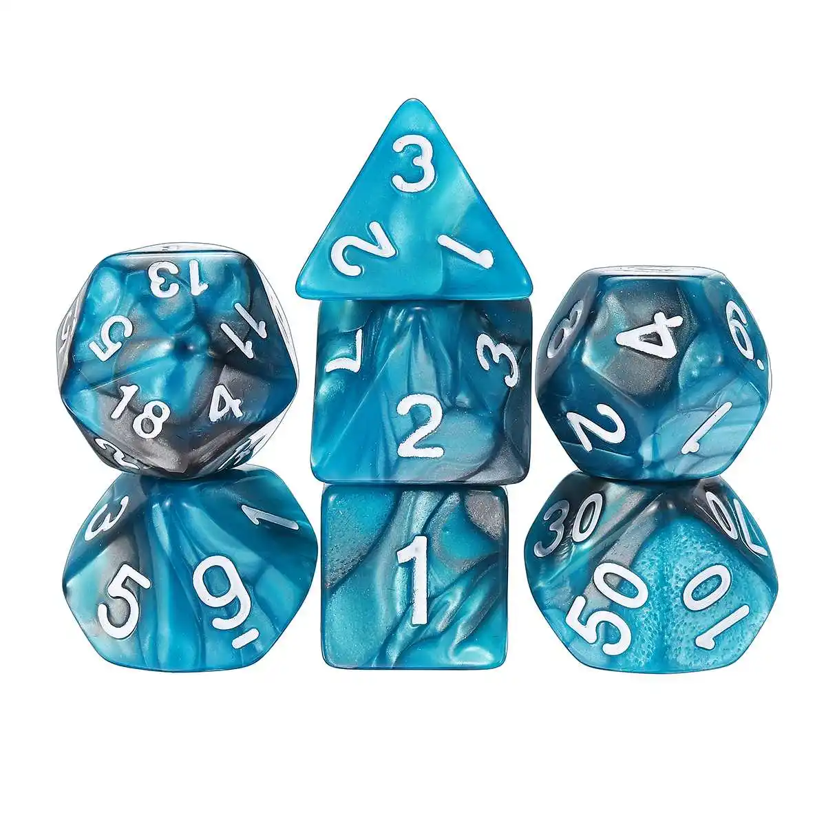 35 шт многогранные кубики для подземелий и драконов DND RPG MTG настольная игра с черным мешочком