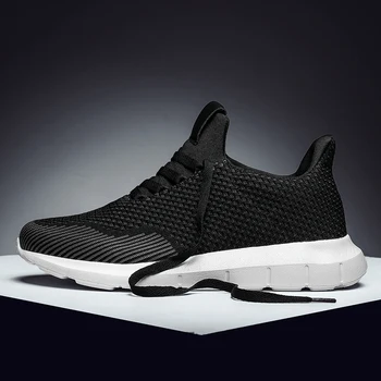 

New Style Light Casual Men Shoes Breathable Mesh Men Shoes Knitted Sneakers Men Lace Up Walking Shoes Man Dropshipping