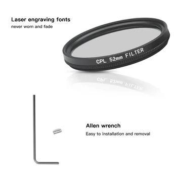 

SHOOT 52mm Black Metal Glass Circular Polarizing CPL Lens Filter Set with Filter Adapter for GoPro Hero 7 6 5 Go Pro Action Cam