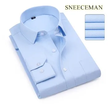 

High Quality Solid Male Clothing Slim Fit Twill Business Shirts Men Dress Shirt Long Sleeve Slim Brand Man Shirts