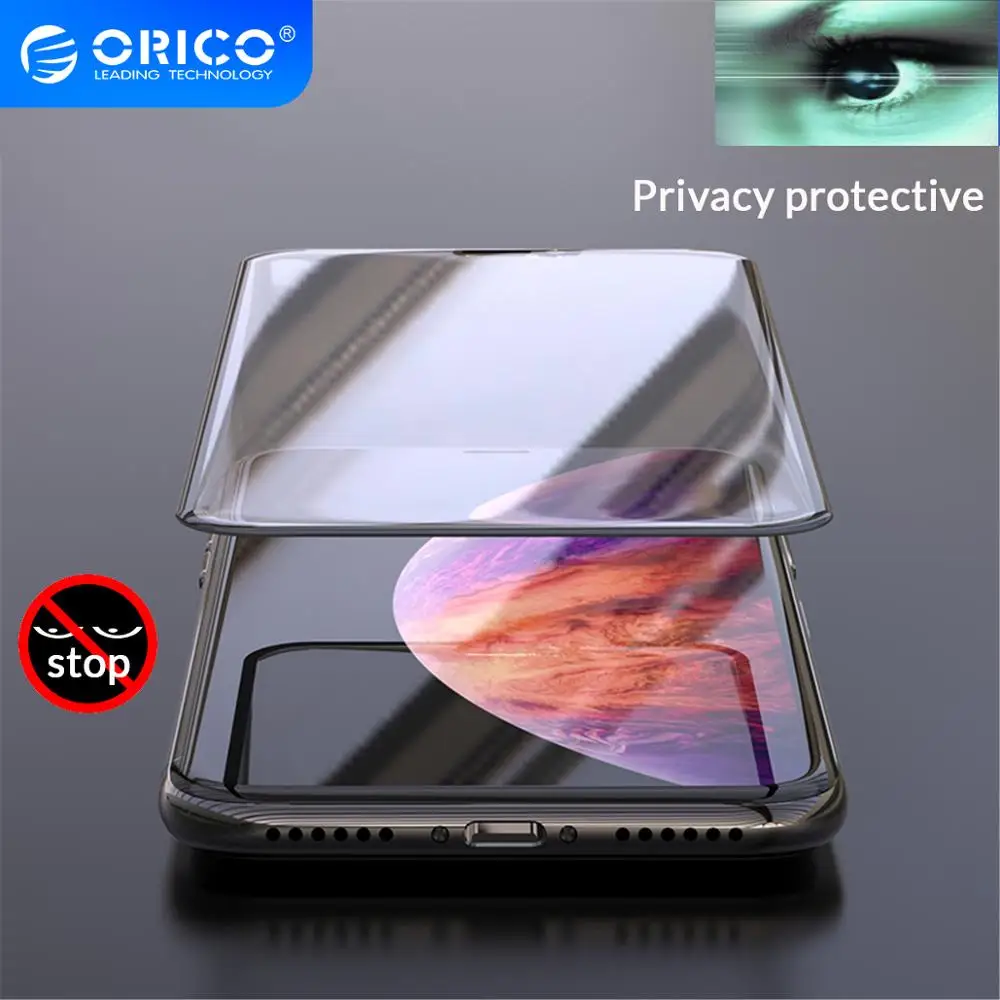 Защитное стекло ORICO черное антишпионское для iphone X XS XR 6S 7 8|Защитные стёкла и