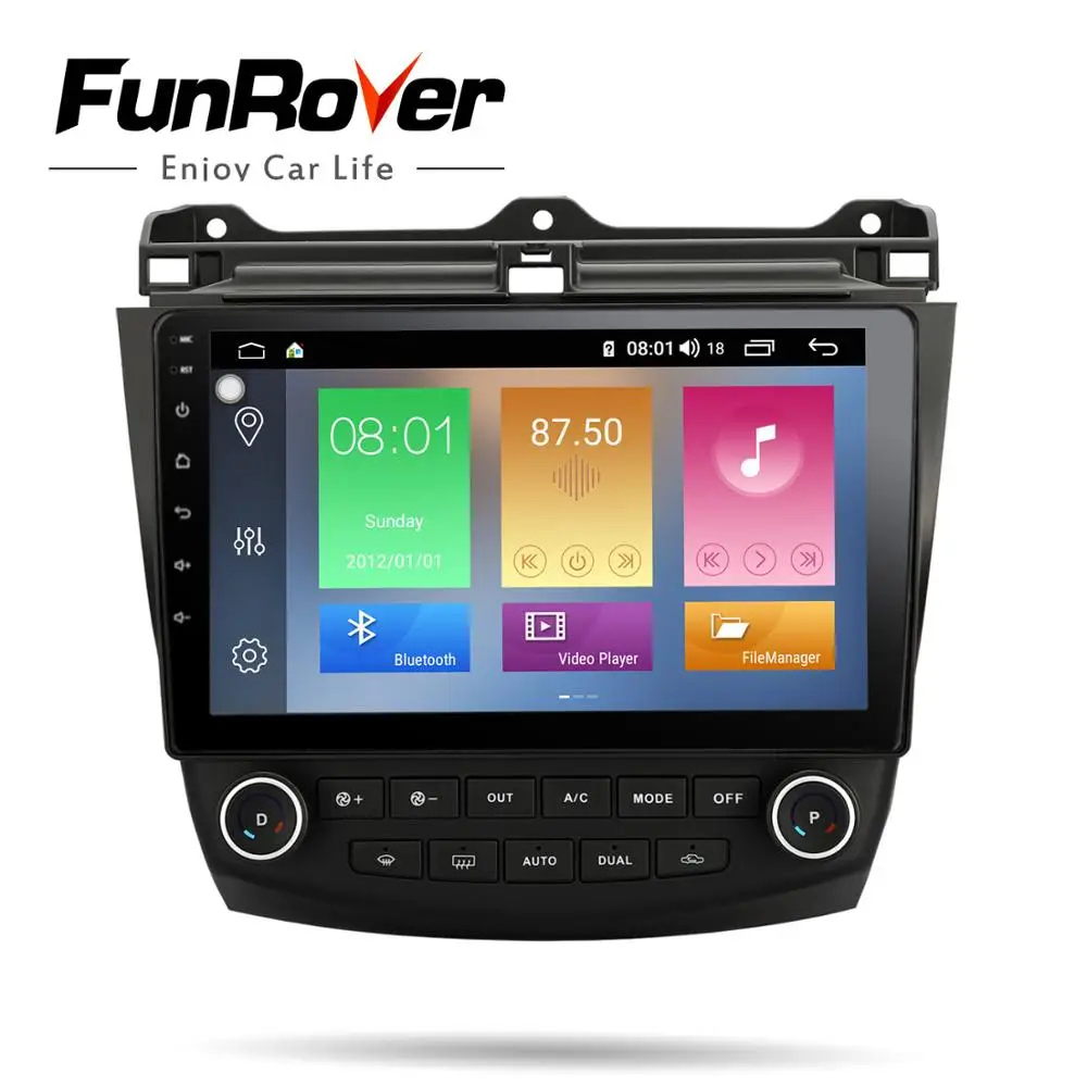 FUNROVER Android 9,0 4G Автомобильный Радио мультимедийный плеер для Honda Accord 7 2003-2007 автомобильный dvd навигатор gps 2 din RDS стерео navi