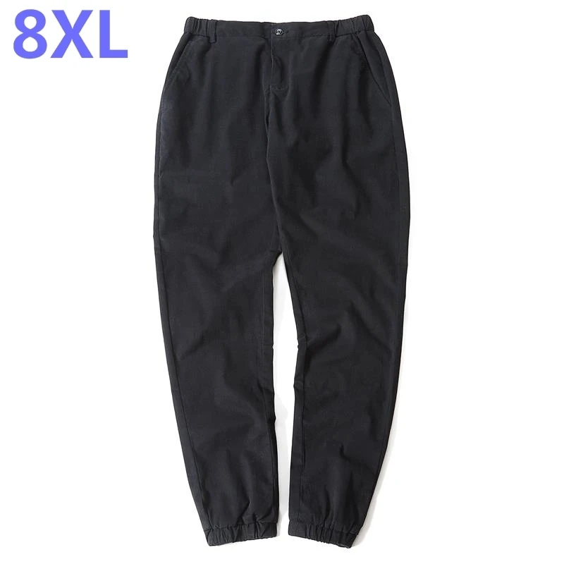 Новые повседневные мужские штаны размера плюс 9XL одноцветные для здоровья