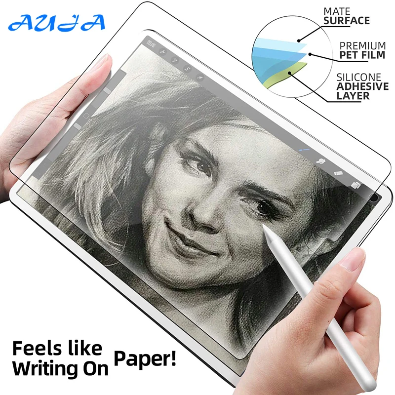

AUJA Screen Protector Paper Textured PET For IOS MINI Air Pro 2PCS Full Cover Protective Tablet Transparent Protector Ultrathin