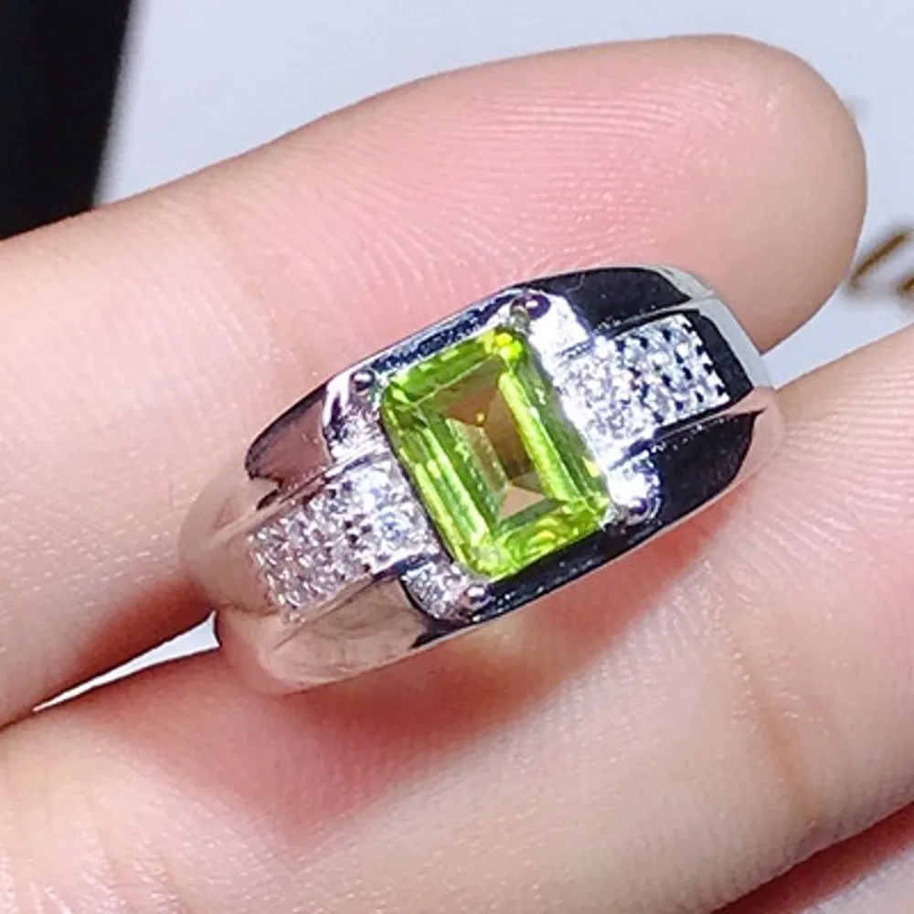 Buy Natural Peridot Engagement Ring for Men's/14k Gold Peridot Online in  India - Etsy