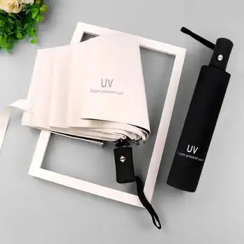 

fully automatic cute three-folding sun umbrella male and female students Korean version of the sun rain dual-use umbrella large