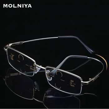 

Multifocal Progressive Reading Glasses Memory Titanium Metal Frame Eyeglasses Anti-blue Light Spectacles Ultralight