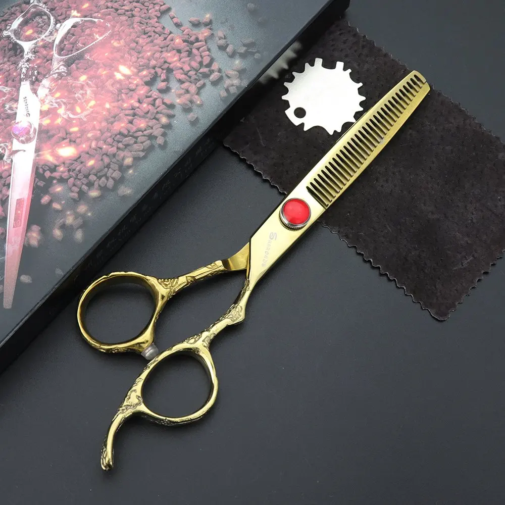 Thinning gift box 6 дюймов серебристые и черные профессиональные машинки для стрижки волос 440c Японские Стальные плоские ножницы набор черных чехлов и бритв - Цвет: Thinning gift box