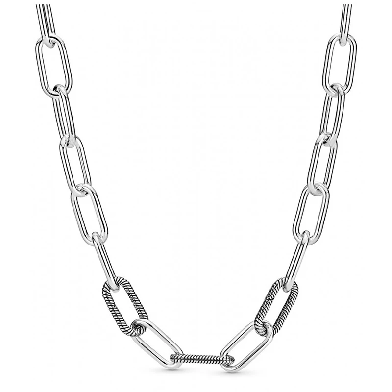 

NEW 2020 100% 925 Sterling Silver High Quality Me Link Necklaces For Women Fit DIY Europe Women Me Charms Diy for Jewelry Gift