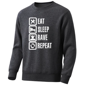 

Men Novelty Hoodies Hip Hop Streetwear Funny Cartoon Pullover 2020 Spring Eat Sleep Rave Repeat Fashion Mens Sweatshirt Hoodie