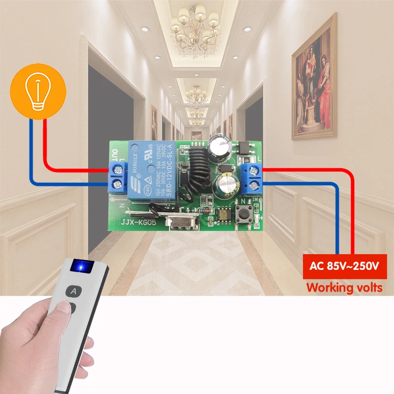 Smart Wireless Relay Switch, 1CH 12V Infrared Remote Control Module IR  Wirless Receiver ON/Off Relay Switch IR Switch Home Automation