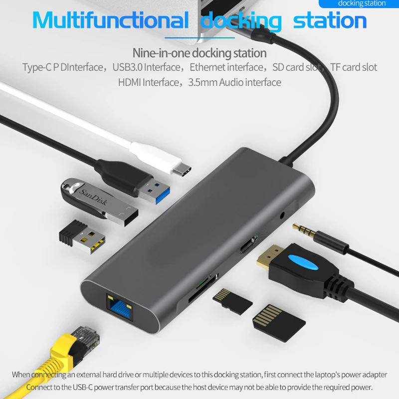 Usb-хаб Мульти USB 3,0 HDMI адаптер док-станция для MacBook Pro Аксессуары USB-C Тип C 3,1 разветвитель 3 Порты и разъёмы USB C концентратор USB