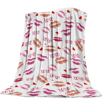 

Pattern Composed Of Lips And Letters New Soft Flannel Blanket Office Siesta Blanket Sofa Bed Blanket Bedroom Supplies