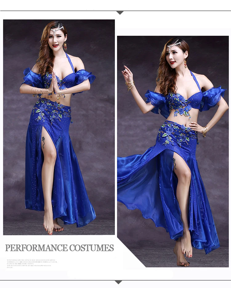 2/3pcs Set New Adult Women Belly Dance Costumes Oriental Belly Dance Skirt Stage Performance Bra Belt Skirt Belly Dance Clothing