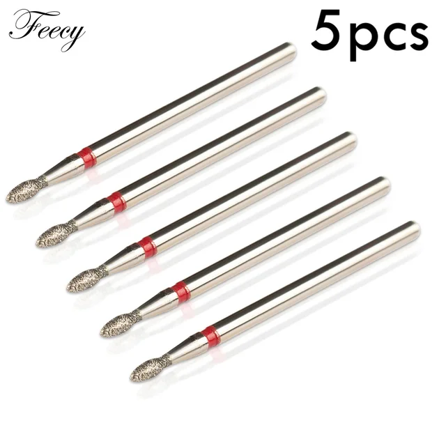 5pcs Diamond Nail Drill Bit Kits Mill Cutter All For Manicure Machine Bit Tools Accessories Cuticle Clean For Removing Nail Gel D