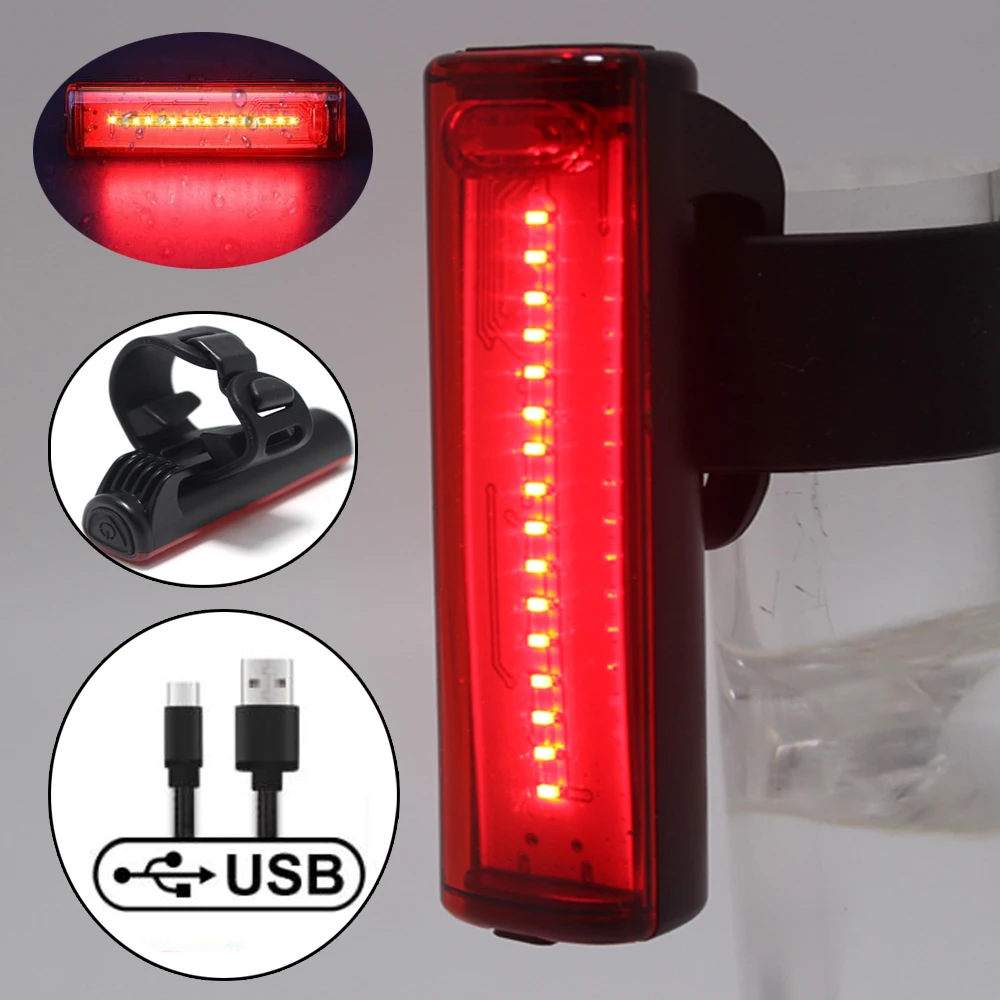 Super bright Bike Light Headlight Rear USB Built-in battery Taillight Waterproof Tail Lamp Safety Warning Flash | Спорт и