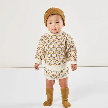 

Kids wool Sweaters 2020 Rylee and Cru Brand New Autumn Winter Boys Girls Knit Cardigan Baby Child Cotton Outwear Clothes