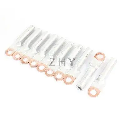 

10Pcs 8mm Bolt Diameter 16mm2 Copper Lug Wiring Connector Terminal Silver Tone