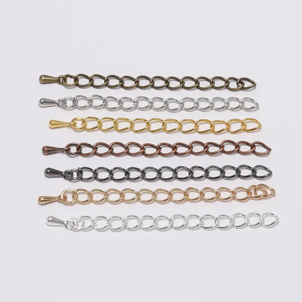 

20pcs/lot 50-70mm End Beads Extended Extension Tail Chain Connector For DIY Jewelry Making Findings Bracelet Necklace Wholesale