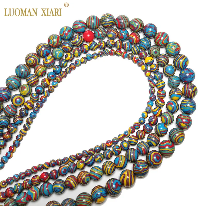 Бесплатная доставка 2 цвета малахиты круглые каменные бусины россыпью для