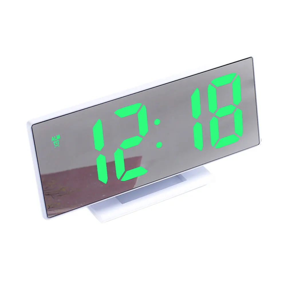 СВЕТОДИОДНЫЙ цифровой зеркальный электронные часы с будильником Часы Настольный Многофункциональный Повтор ночной дисплей настольные будильники 12/24-часовая система - Цвет: NO.4