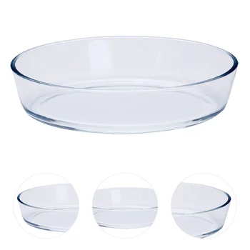 

1pc Durable Heat Resistant Transparent Practical Baking Tray Glass Pizza Plates Baking Plate