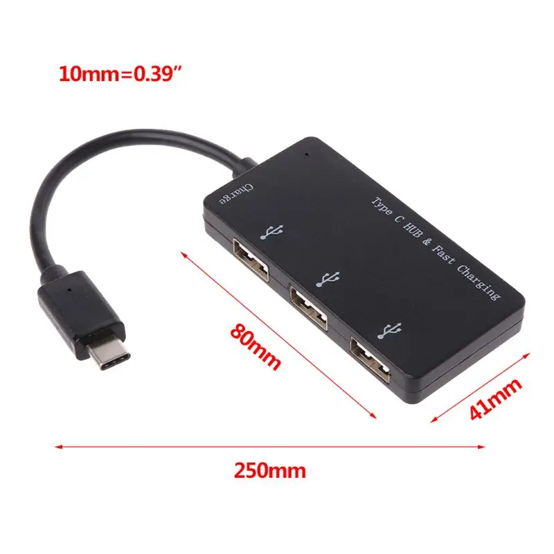 Высокоскоростной 3 в 1 концентратор type C 3 порта USB удлинитель адаптер для ноутбука ПК компьютер планшет быстрое зарядное устройство аксессуары
