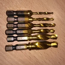 6 stücke M3-M10 Schraube Tap Bohrer Hss Wasserhähne Senker Entgraten Set Metric Kombination Bit High Speed Stahl 1/4 IN schnell Ändern Hex