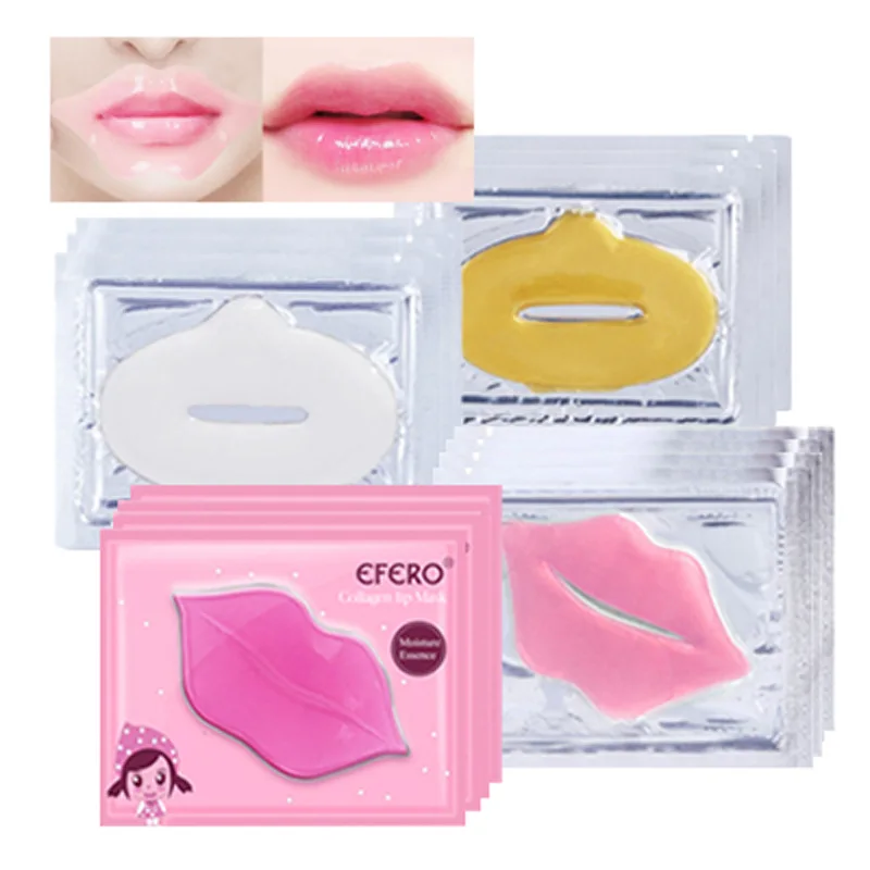 

10 Pack Crystal Collagen Lip Mask Hydrating Moisturizing Essence Gel Patch Lip Masks Lip Care Enhancer Pads Patches