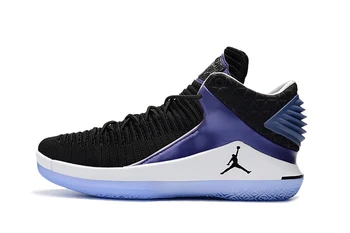 

Nike Air Jordan XXXII Low AJ 32 Men Basketball Shoes Man Outdoor High-end Comfortable Sports Low Sneakers,Black Purple Size40-46