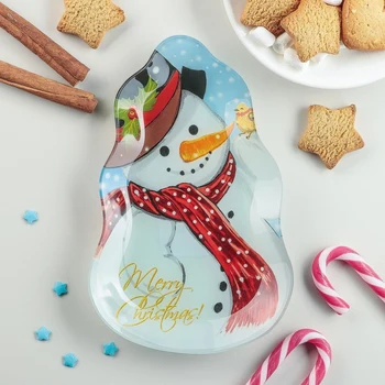 

Serving dish "Snowman and Sparrow", 20.5 × 13 × 1.7 cm