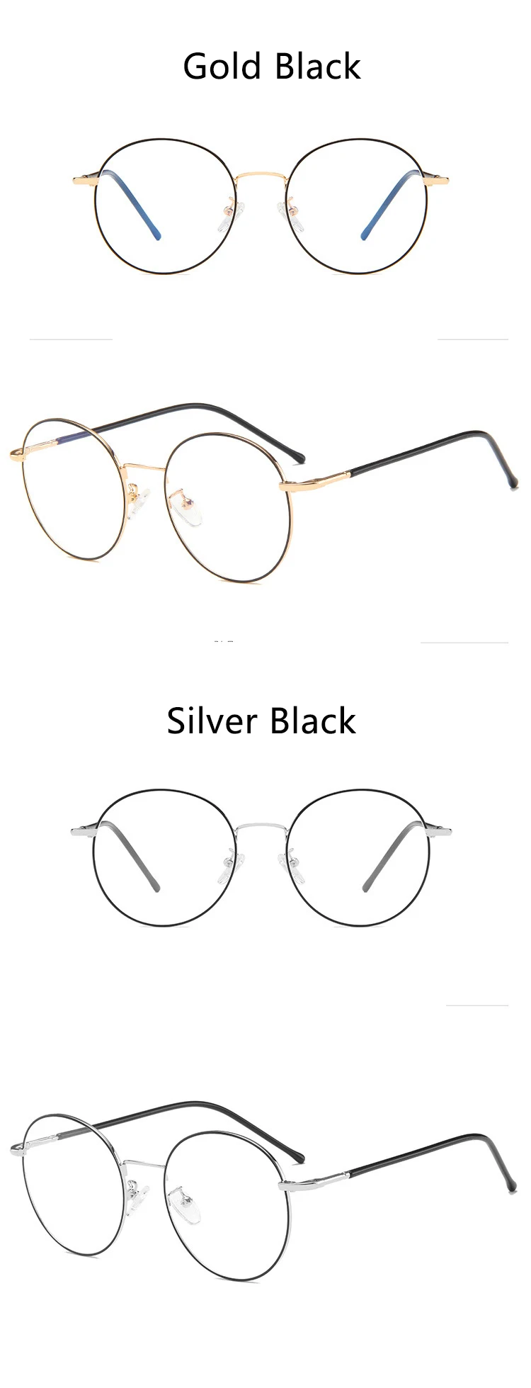 Синий светильник, блокирующие очки, круглые поддельные дизайнерские очки для близорукости, очки для игр без рецепта