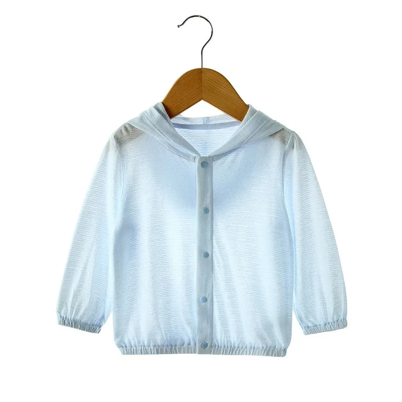

Baby Children Summer Thin Outwear Kids Solid Sun Protection Tops Boys New Fashion Basic Full Sleeves Hooded Coats Kids Jacket