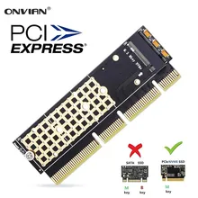 Onvian m.2 nvme adaptador ssd para pcie cartão m2 chave m driver com silicone almofada de resfriamento disco rígido suporte adaptador pcie x4x8x16 slot